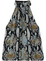 Proenza Schouler haut sans manches à imprimé peau de serpent - Noir
