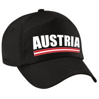 Austria supporter pet / cap Oostenrijk zwart kinderen - thumbnail