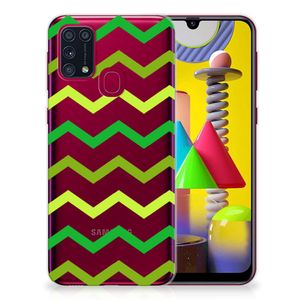 Samsung Galaxy M31 TPU bumper Zigzag Groen