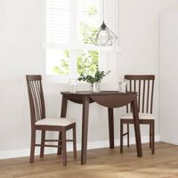 Eetkamerstoelen met kussens 2 st massief hout rubber bruin