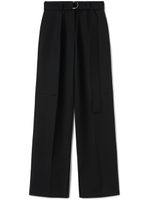 Jil Sander belted wool wide-leg trousers - Noir - thumbnail