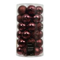 Kerstballen kunststof d6 cm maroon 37 st Decoris - Decoris