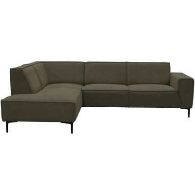 Leen Bakker - Hoekbank Romy Links - Stof - Groen - 191x258x80 Cm