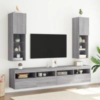 Tv-meubels met LED-verlichting 2 st 30,5x30x102 cm grijs sonoma