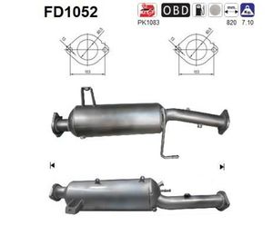 Partikelfilter, uitlaatinstallatie FD1052