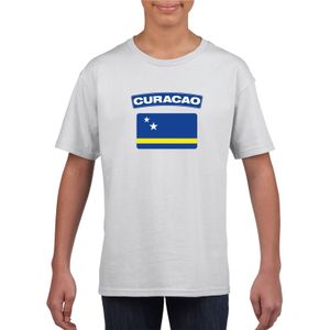 T-shirt met Curacaose vlag wit kinderen