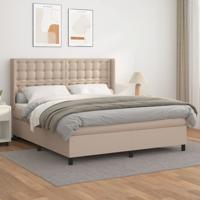 Boxspring met matras kunstleer cappuccinokleurig 160x200 cm