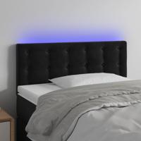 Hoofdbord LED 90x5x78/88 cm fluweel zwart