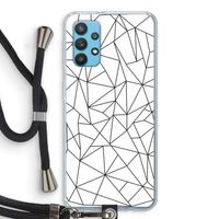 Geometrische lijnen zwart: Samsung Galaxy A32 4G Transparant Hoesje met koord