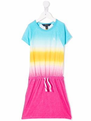 POLO RALPH LAUREN KIDS robe à imprimé tie dye - Bleu