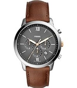 Horlogeband Fossil FS5408 Leder Bruin 22mm