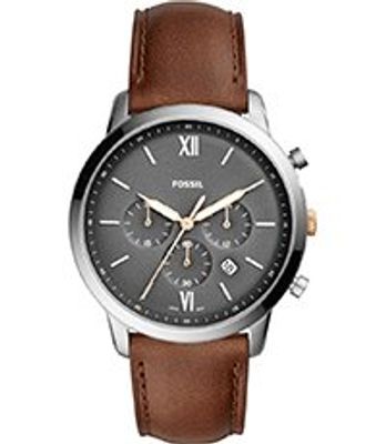 Horlogeband Fossil FS5408 Leder Bruin 22mm