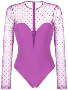 Fleur Du Mal body Dotty à col plongeant - Violet