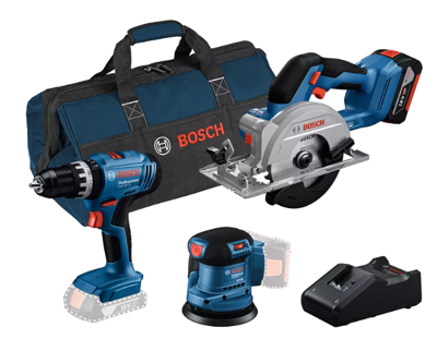Bosch Blauw Combiset 18V-set met 3 machines | GSR + GWS + GBH + 3 x 4,0 Ah + GAL 18V-40 - 0615A5007L