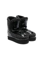 Mou Kids bottes en cuir à doublure lainée - Noir