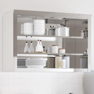 VidaXL Keukenwandkast met schappen roestvrijstaal