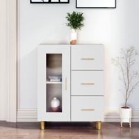 Dressoir 69,5x34x90 cm bewerkt hout wit - thumbnail