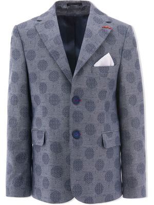 Moustache blazer en coton à pois - Bleu