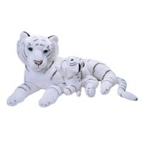 Pluche tijger knuffel - hele familie - wit - 33 cm - tijgers