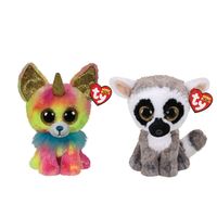 Ty - Knuffel - Beanie Boo's - Yips Chihuahua & Linus Lemur - thumbnail