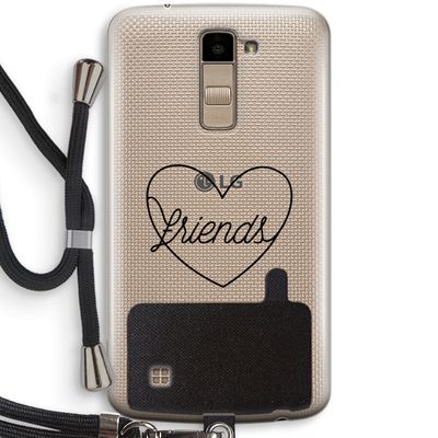 Friends heart black: LG K10 (2016) Transparant Hoesje met koord