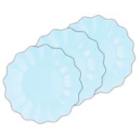 Feestbordjes/gebaksbordjes met schulprand - 24x - baby blauw - rond - karton - 21 cm - thumbnail