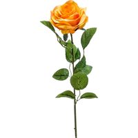 Kunstbloem roos Marleen - geel - 63 cm - decoratie bloemen - thumbnail