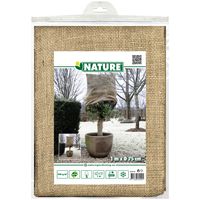 Nature plantenhoes jute - H100 x D75 cm - naturel - met trekkoord - anti-vorst planten beschermhoes   - - thumbnail