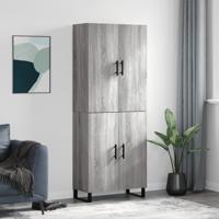 Hoge kast 69,5x34x180 cm bewerkt hout grijs sonoma eikenkleurig
