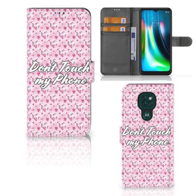 Motorola Moto G9 Play | E7 Plus Portemonnee Hoesje Flowers Pink DTMP | Portemonnee hoesje Motorola Moto G9 Play | E7 Plus Portemonnee Hoesje Flowers Pink DTMP | Portemonnee hoesje
