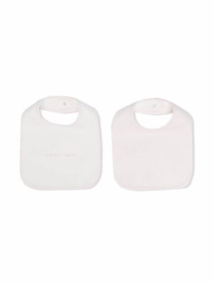 Emporio Armani Kids lot de 2 bavoirs à logo imprimé - Rose