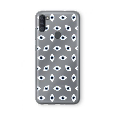 Eyes pattern: Samsung Galaxy A11 Transparant Hoesje
