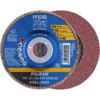 PFERD TOOLS 67648125 PFF 125 A 80 PSF STEELOX Lamellenschijf Diameter 125 mm Boordiameter 22.23 mm RVS, Staal 10 stuk(s)
