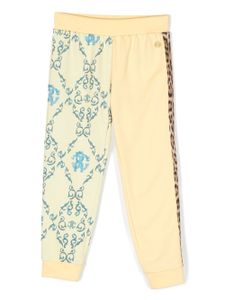 Roberto Cavalli Junior pantalon en coton à logo imprimé - Jaune