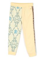 Roberto Cavalli Junior pantalon en coton à logo imprimé - Jaune - thumbnail