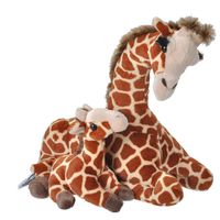 Gevlekte giraffe met baby knuffels 38 cm knuffeldieren - thumbnail