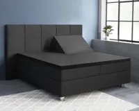 Primaviera Deluxe Splittopper Satijn Hoeslaken Zwart 180 x 200 cm