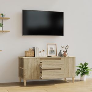 Tv-meubel 102x44,5x50 cm bewerkt hout sonoma eikenkleurig