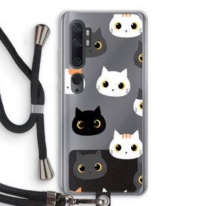Katten: Xiaomi Mi Note 10 Pro Transparant Hoesje met koord