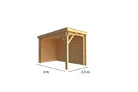 Overkapping Els 250 cm bij 300 cm diep Lessenaarsdak - Warentuin collection
