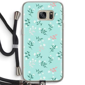 Small white flowers: Samsung Galaxy S7 Transparant Hoesje met koord