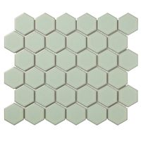 Tegelsample: The Mosaic Factory Barcelona hexagon mozaïek tegels 28x33 lichtgreen edge