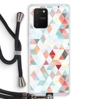 Gekleurde driehoekjes pastel: Samsung Galaxy S10 Lite Transparant Hoesje met koord