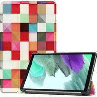 Basey Samsung Galaxy Tab A7 Lite Hoesje Kunstleer Hoes Case Cover -Blokken