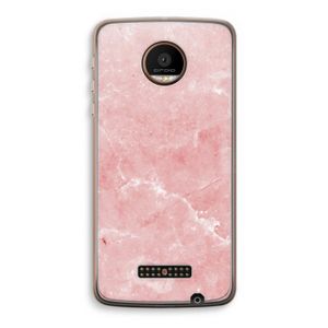 Roze marmer: Motorola Moto Z Force Transparant Hoesje