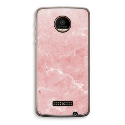 Roze marmer: Motorola Moto Z Force Transparant Hoesje