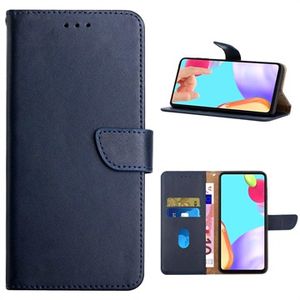 Motorola Edge 30 Pro Wallet Leren Hoesje met Standaard - Blauw