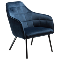 EMBRACE lounge stoel Danform blauw velours - thumbnail