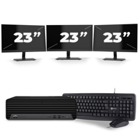 HP EliteDesk 800 G6 USFF - Intel Core i3-10e Generatie - 8GB RAM - 256GB SSD - Windows 11 + 3x 23 inch Monitor