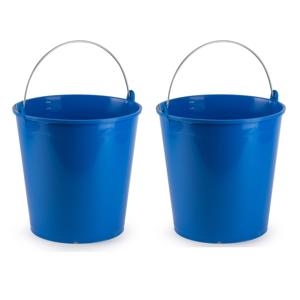 PlasticForte Emmer - 3x stuks - 15 liter - blauw - schoonmaakemmer - 32 cm